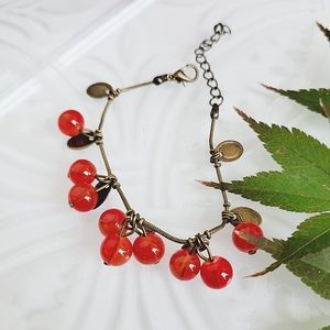 Red Currant Berries Bracelet Nwt